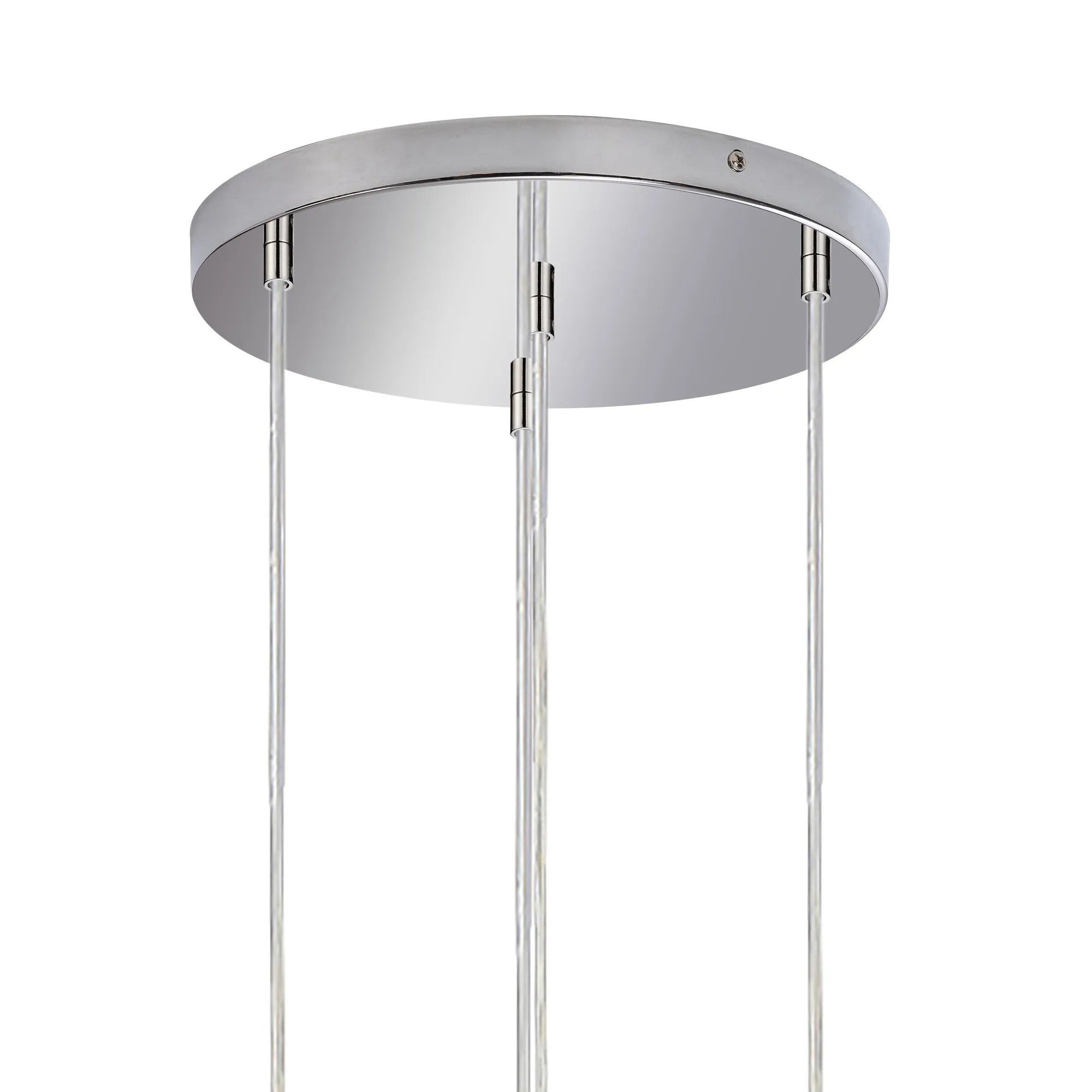 Amano 34cm Round Pendant, 4 Light Adjustable G9, Polished Chrome/Crystal IL31853CH  Diyas Amano